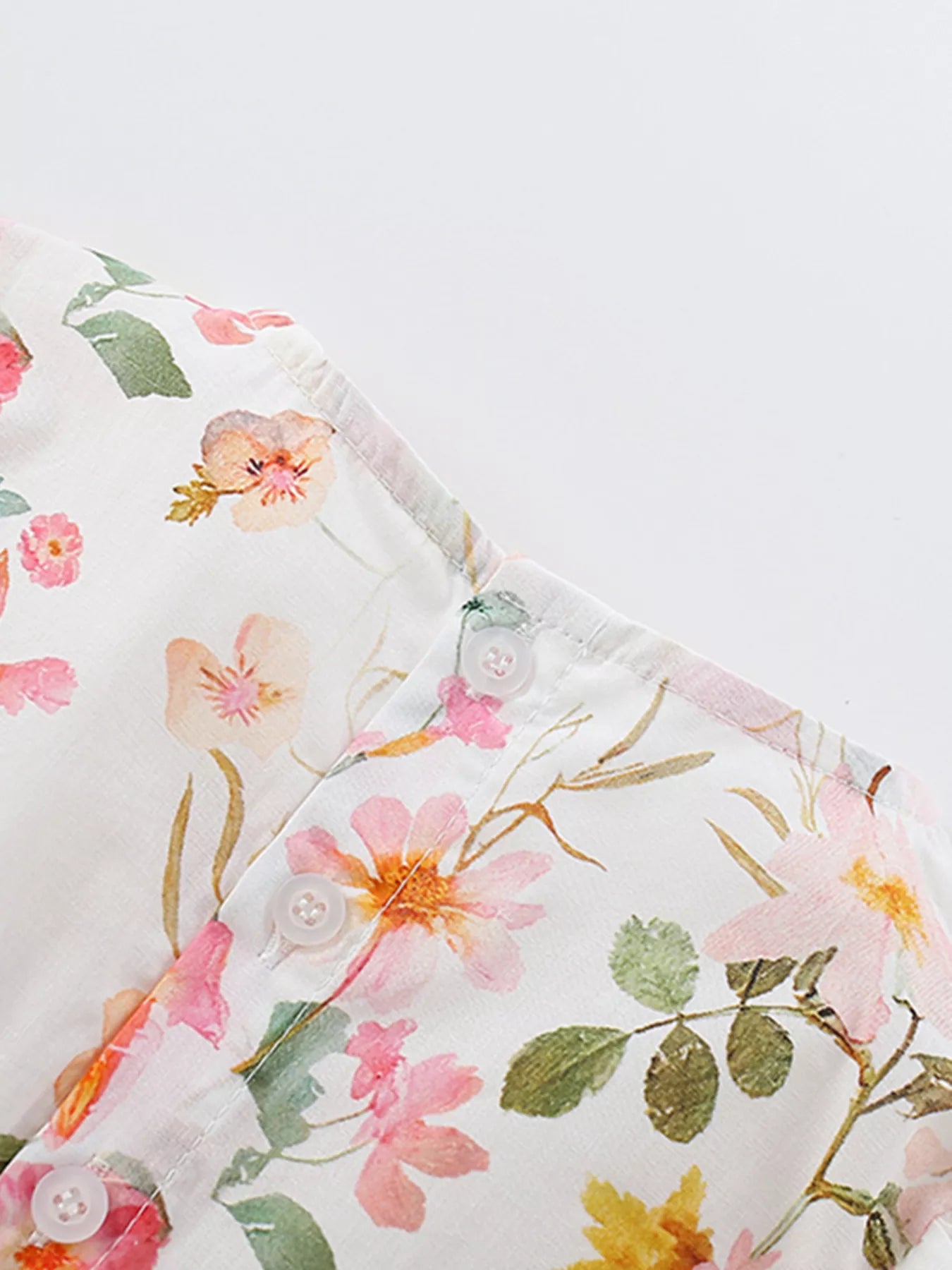 Children's Floral Print Ruffled Sleeve Dress