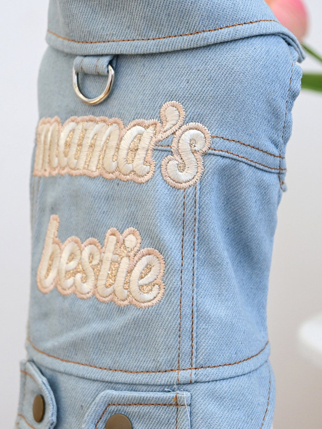 Embroidered Denim Pet Jacket