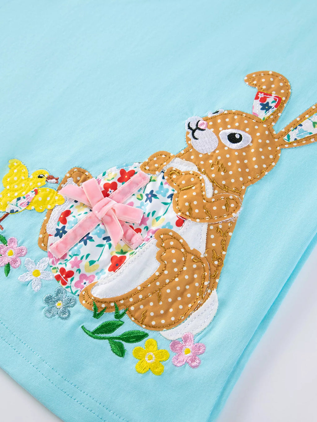 Children's Bunny Striped Sleeve Casual Dress