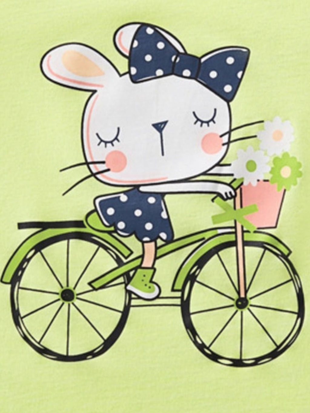 Children's Rabbit Bicycle Graphic Short Sleeve T-Shirt