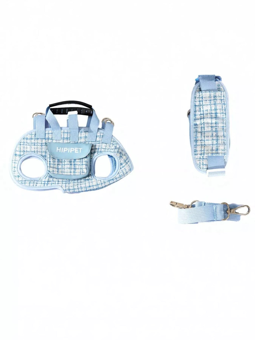 Plaid Pet Harness and Leash Set