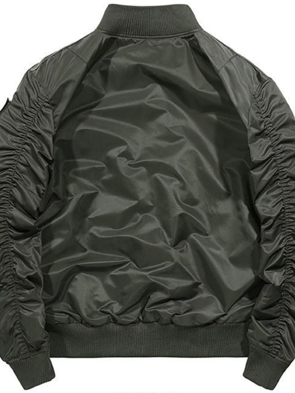 Men's Plus Size Zip Up Bomber Jacket with Multiple Pockets