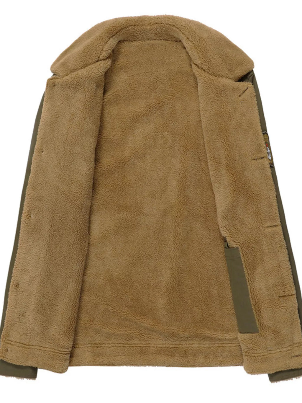 Men's Plus Size Button Up Fleece Lined Jacket