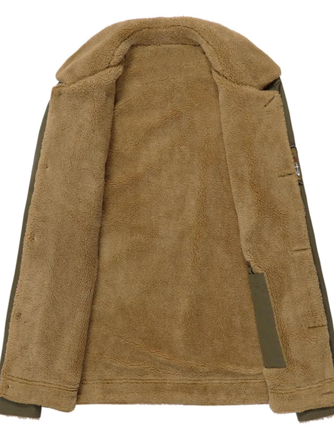Men's Plus Size Button Up Fleece Lined Jacket