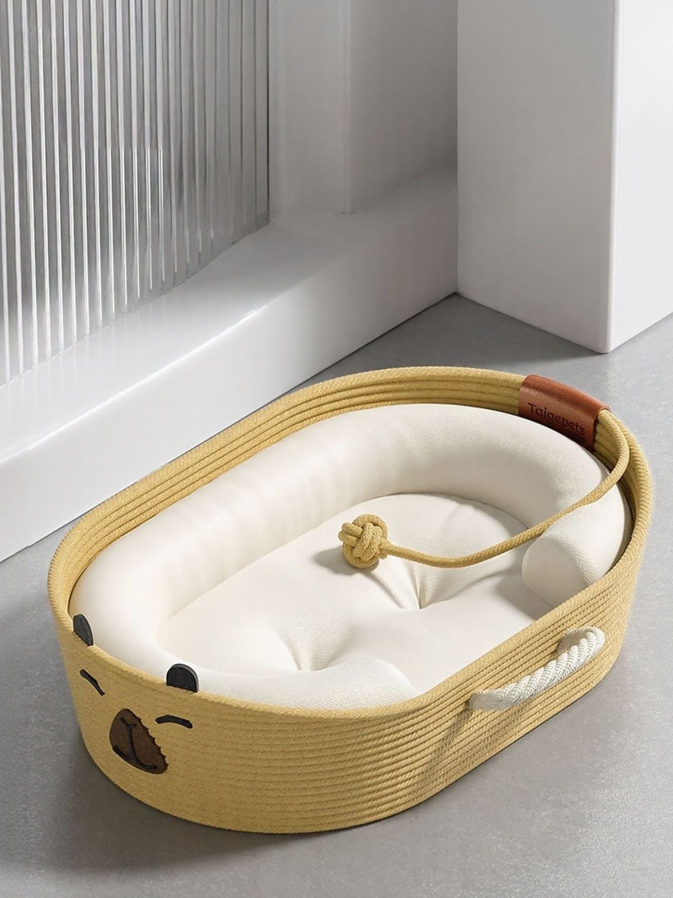 Woven Rope Oval Pet Bed