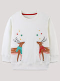 Children's Reindeer Embroidered Sweatshirt