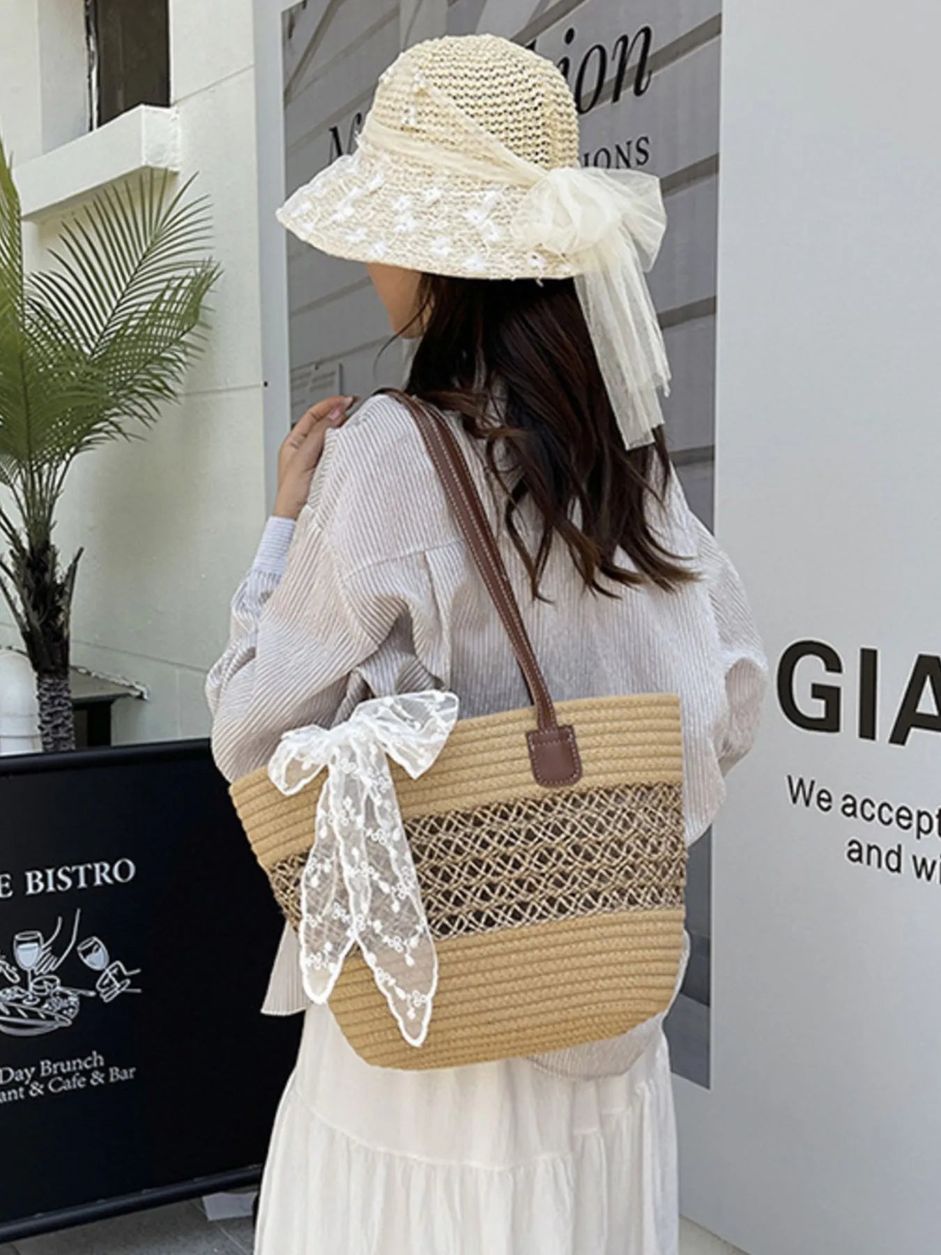 Woven Straw Shoulder Bag