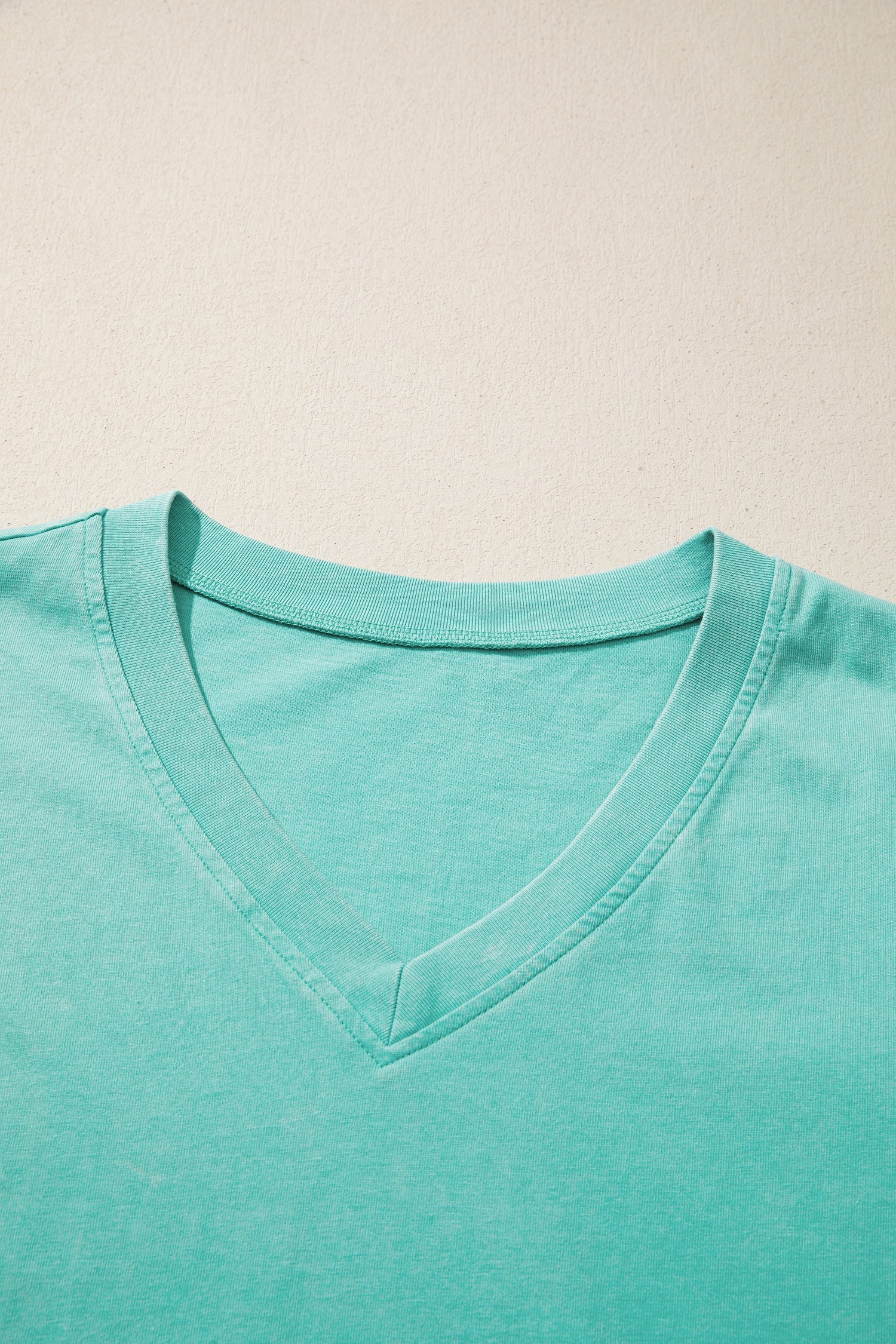 Mint Green Mineral Wash V Neck Tee Matching Skort Set