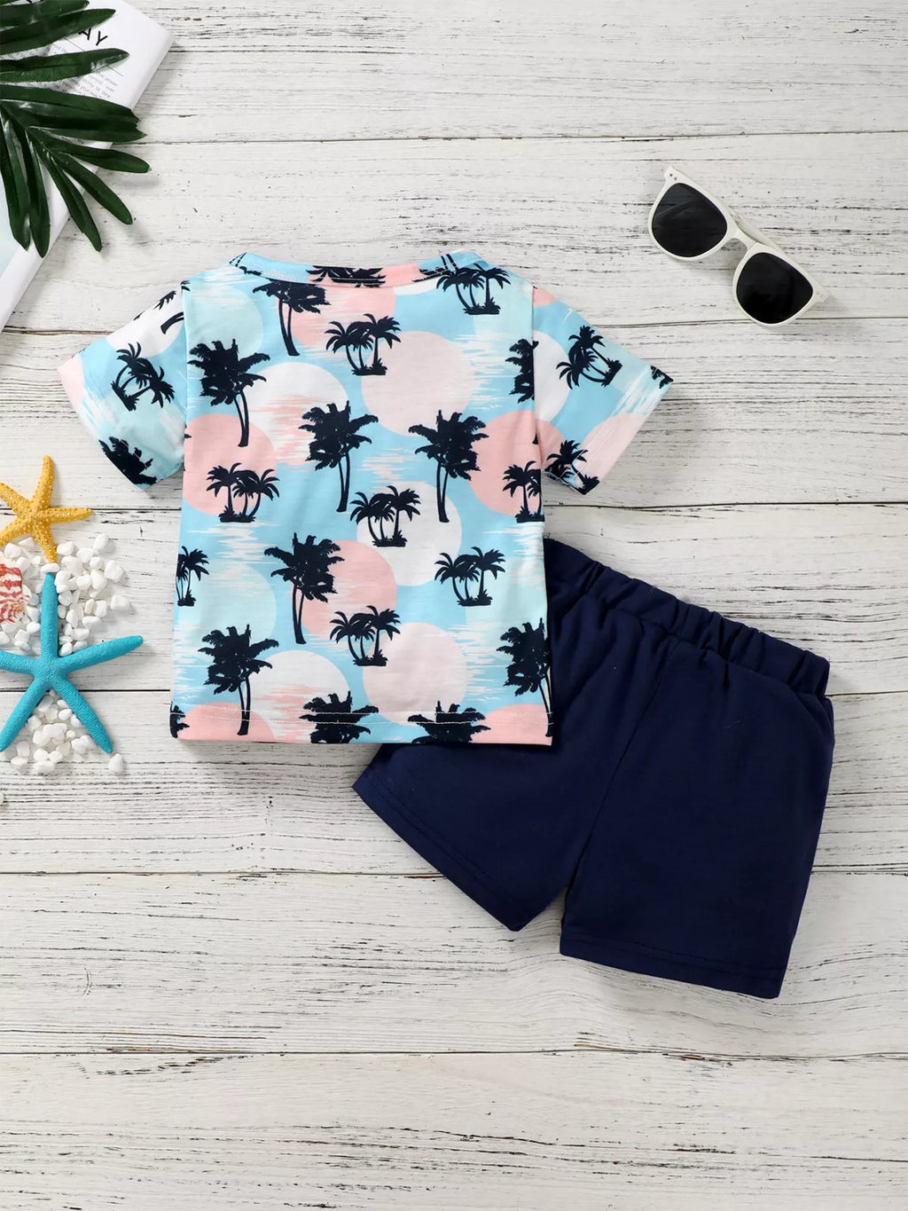 Children's Tropical Palm Tree Print Outfit Set