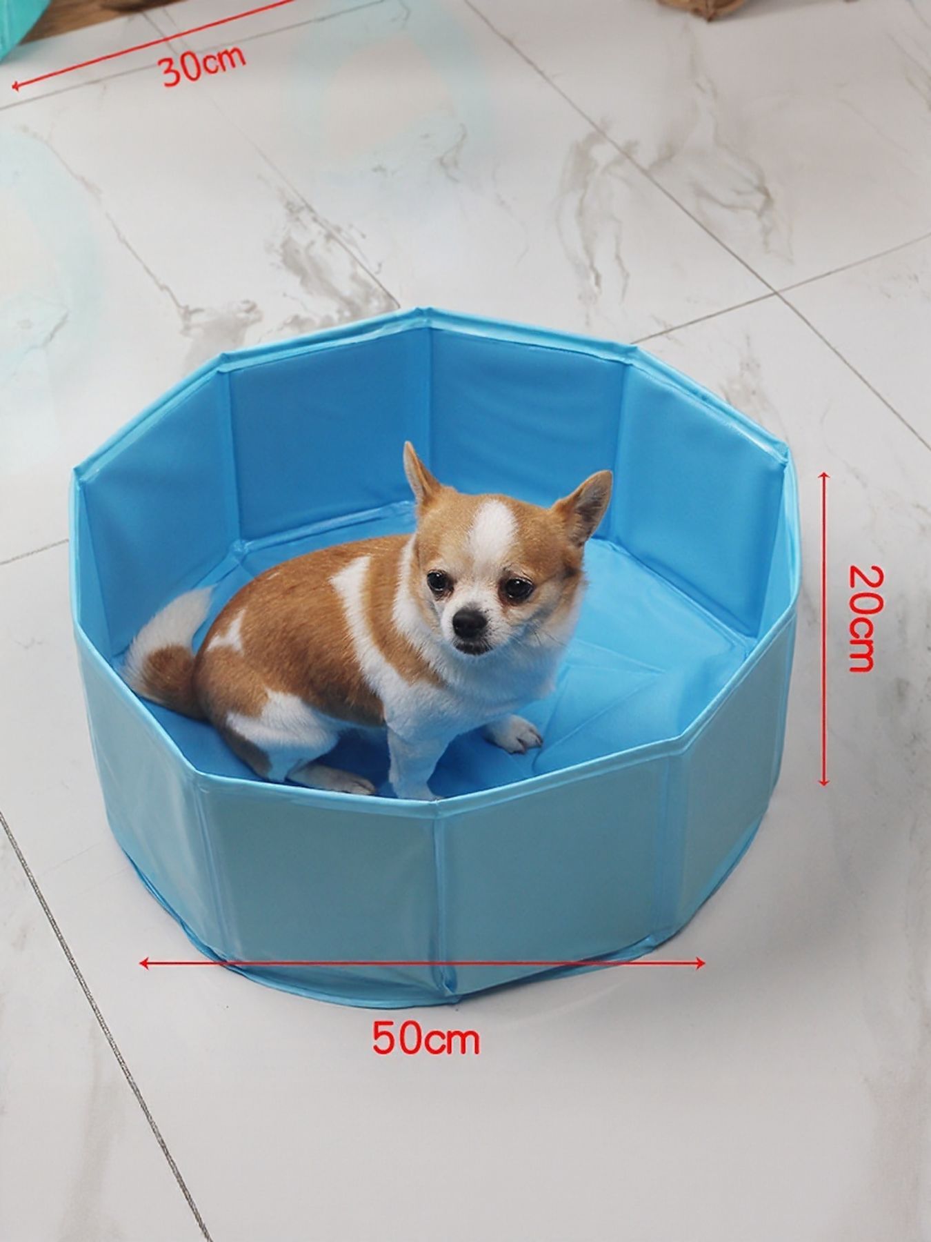 Foldable Pet Bath Pool with Side Drain