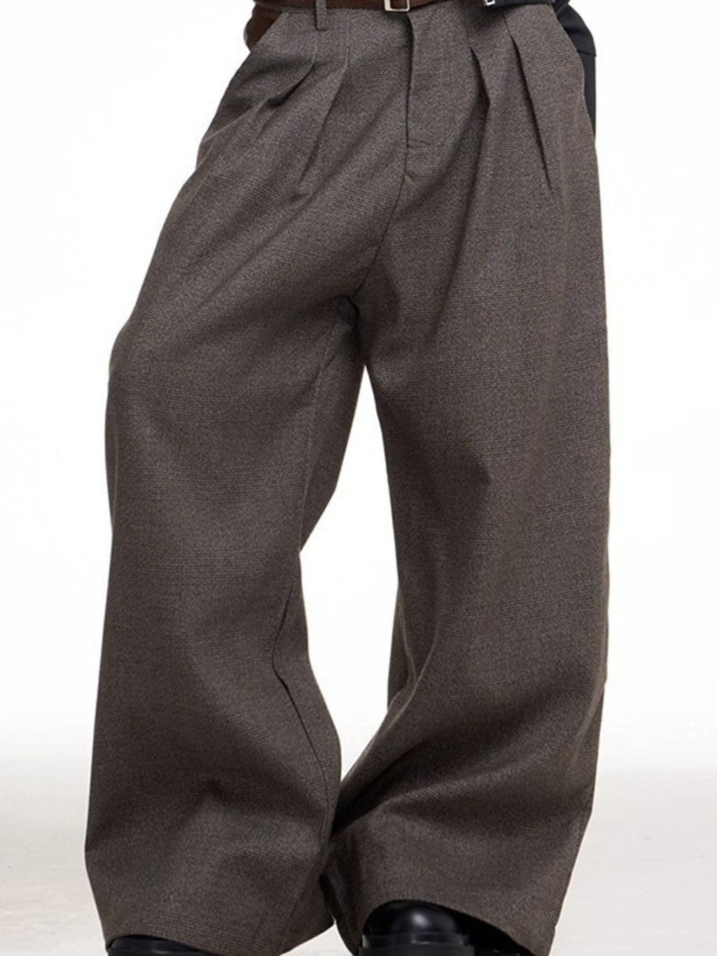 Men's Plus Size Wide Leg Pleated Detail Pants