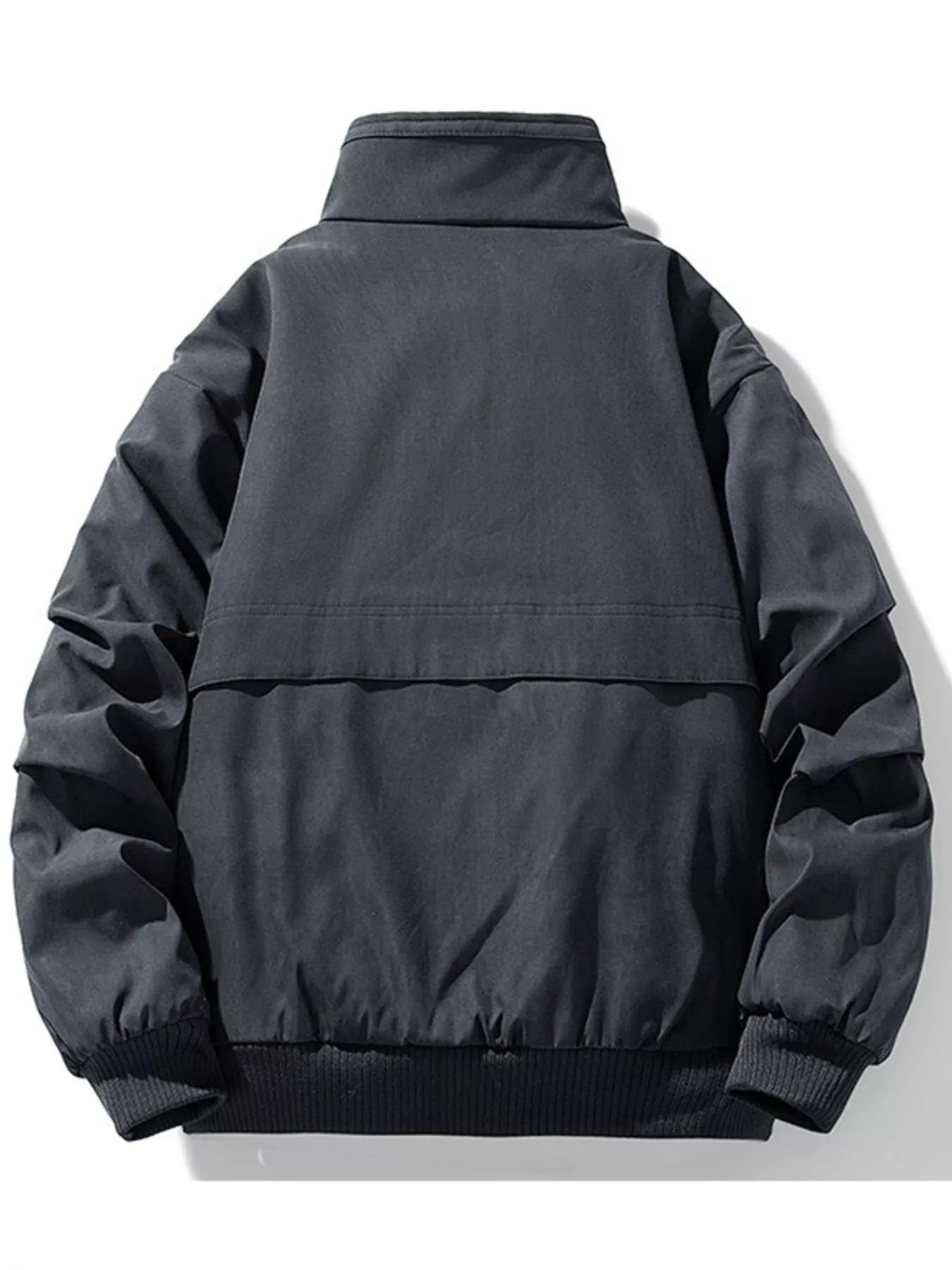 Men's Plus Size Sherpa Lined Stand Collar Bomber Jacket