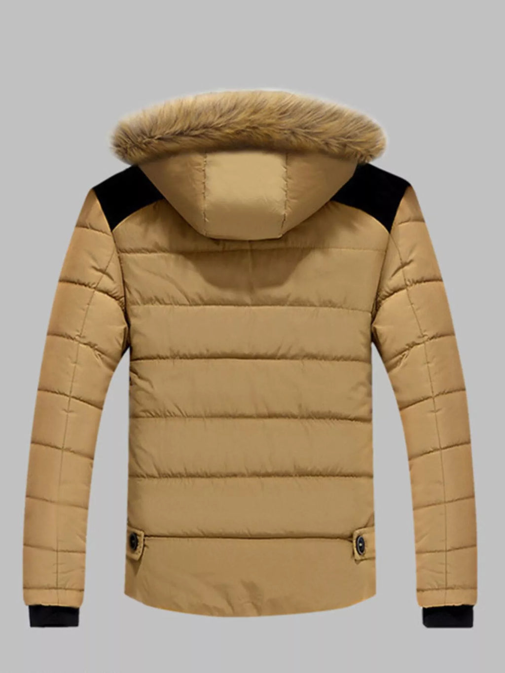 Men's Plus Size Padded Fur Hood Puffer Jacket