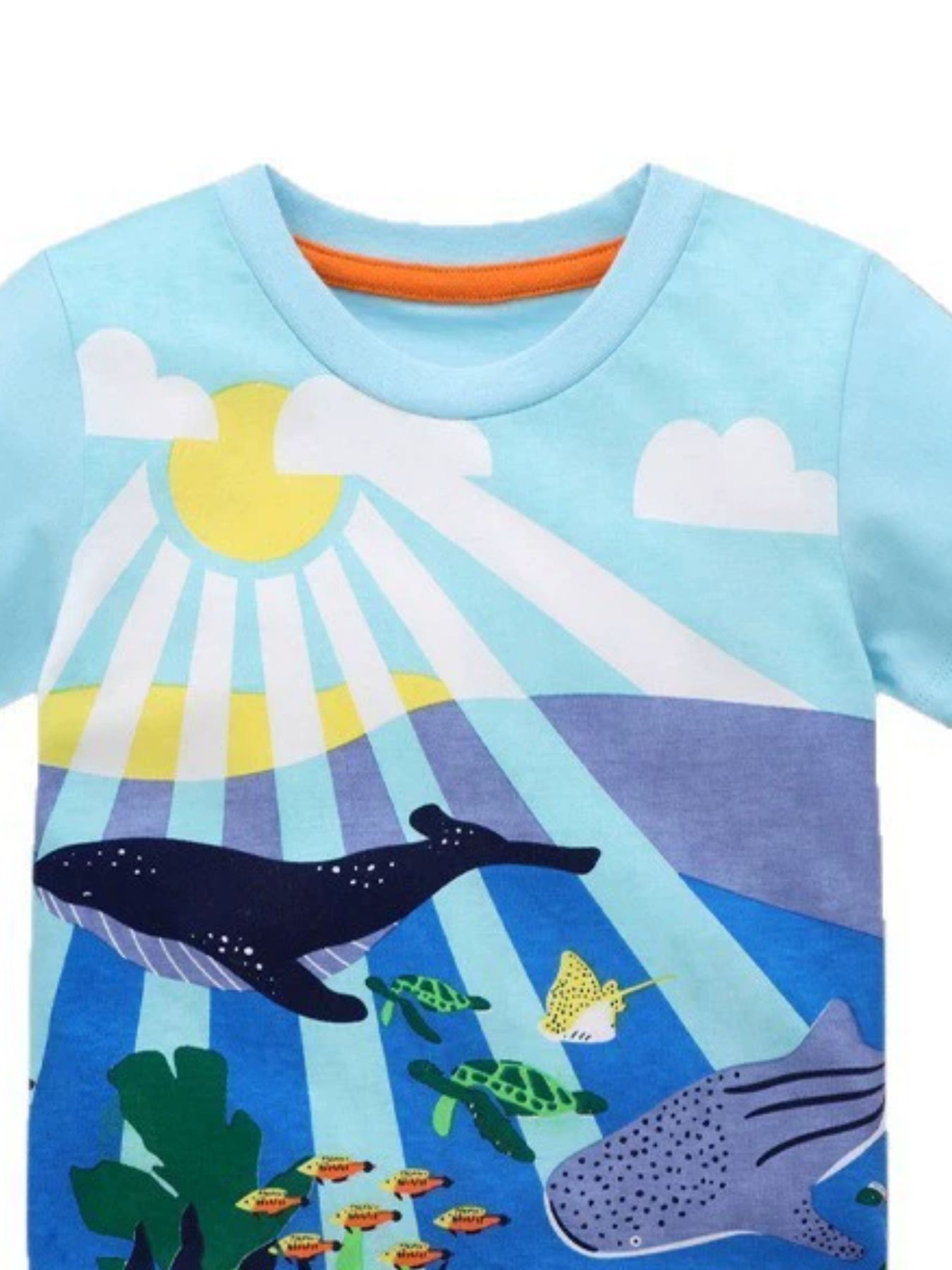 Children's Printed Round Neck Short Sleeve T-Shirt