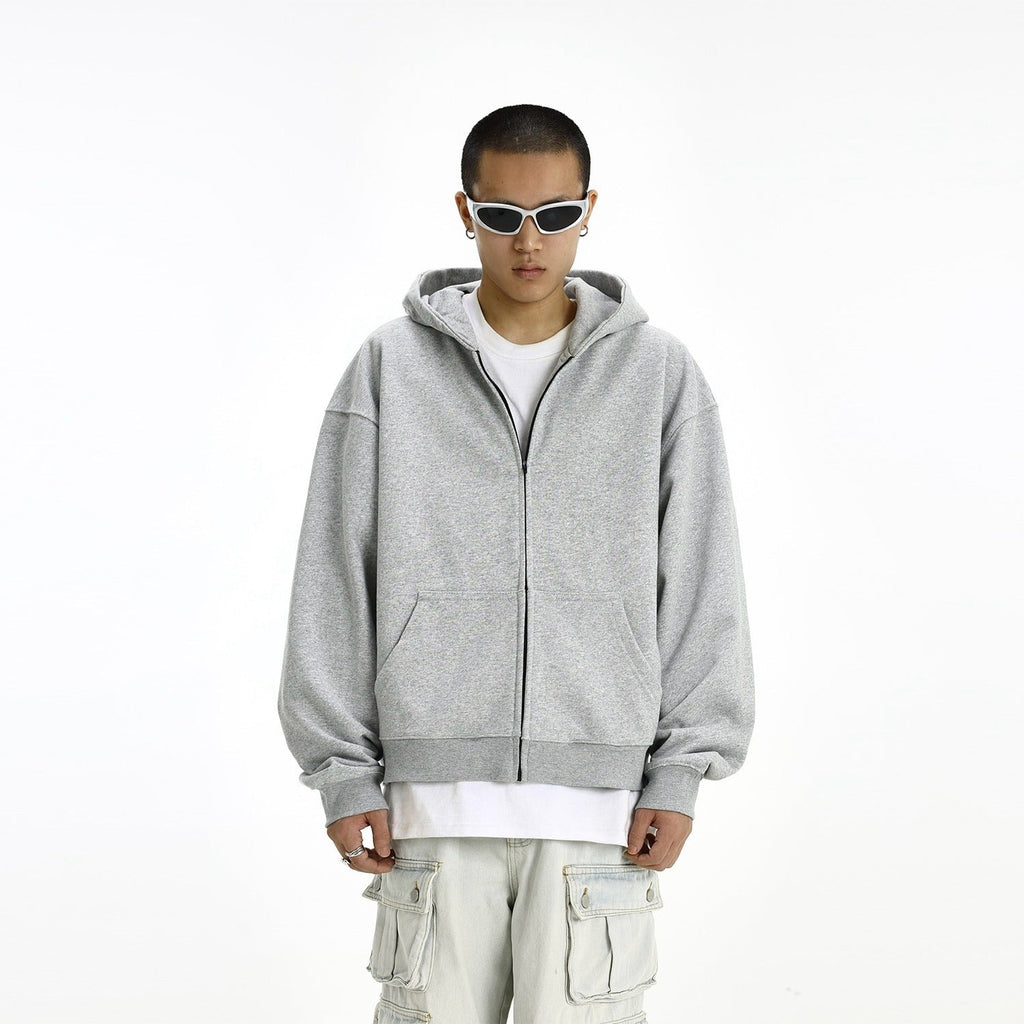 Fashionable Hooded Cardigan Layered Sweatshirt Mens Trendy Hoodie