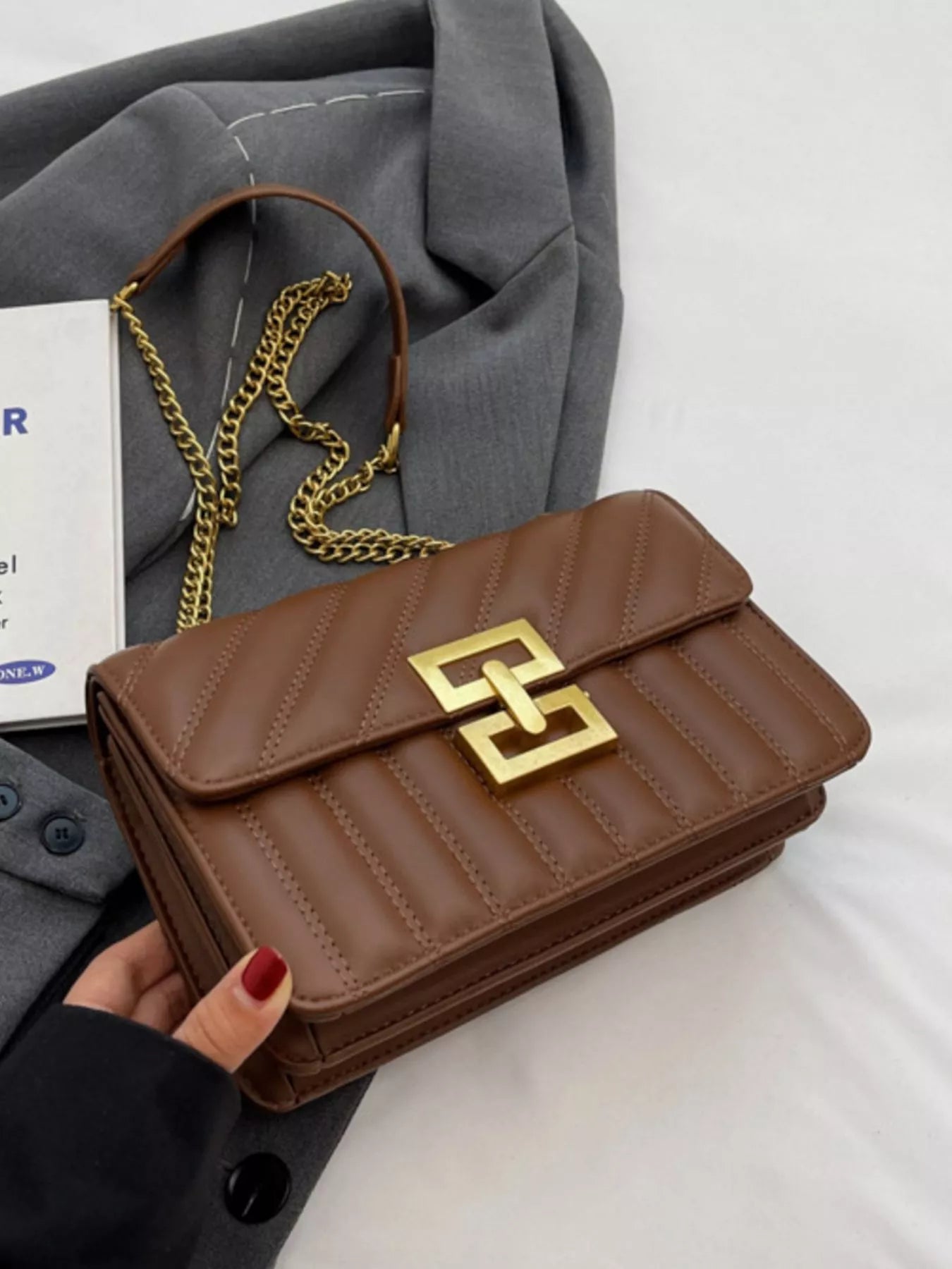 Quilted Flap Chain Shoulder Bag