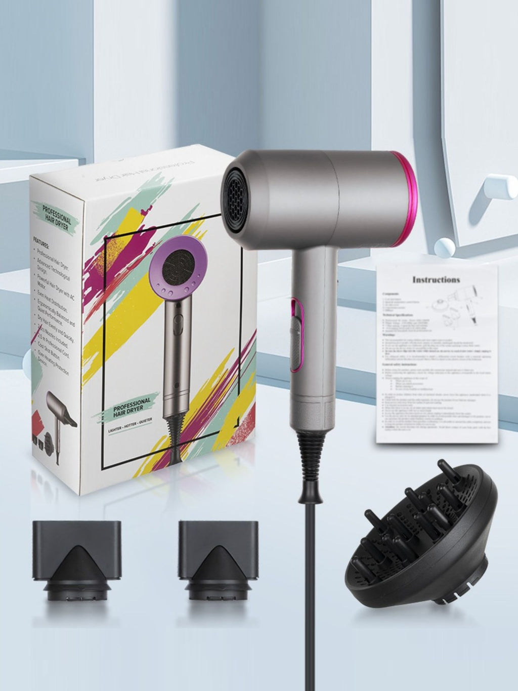 Negative Ion Fast Drying Household Hair Dryer