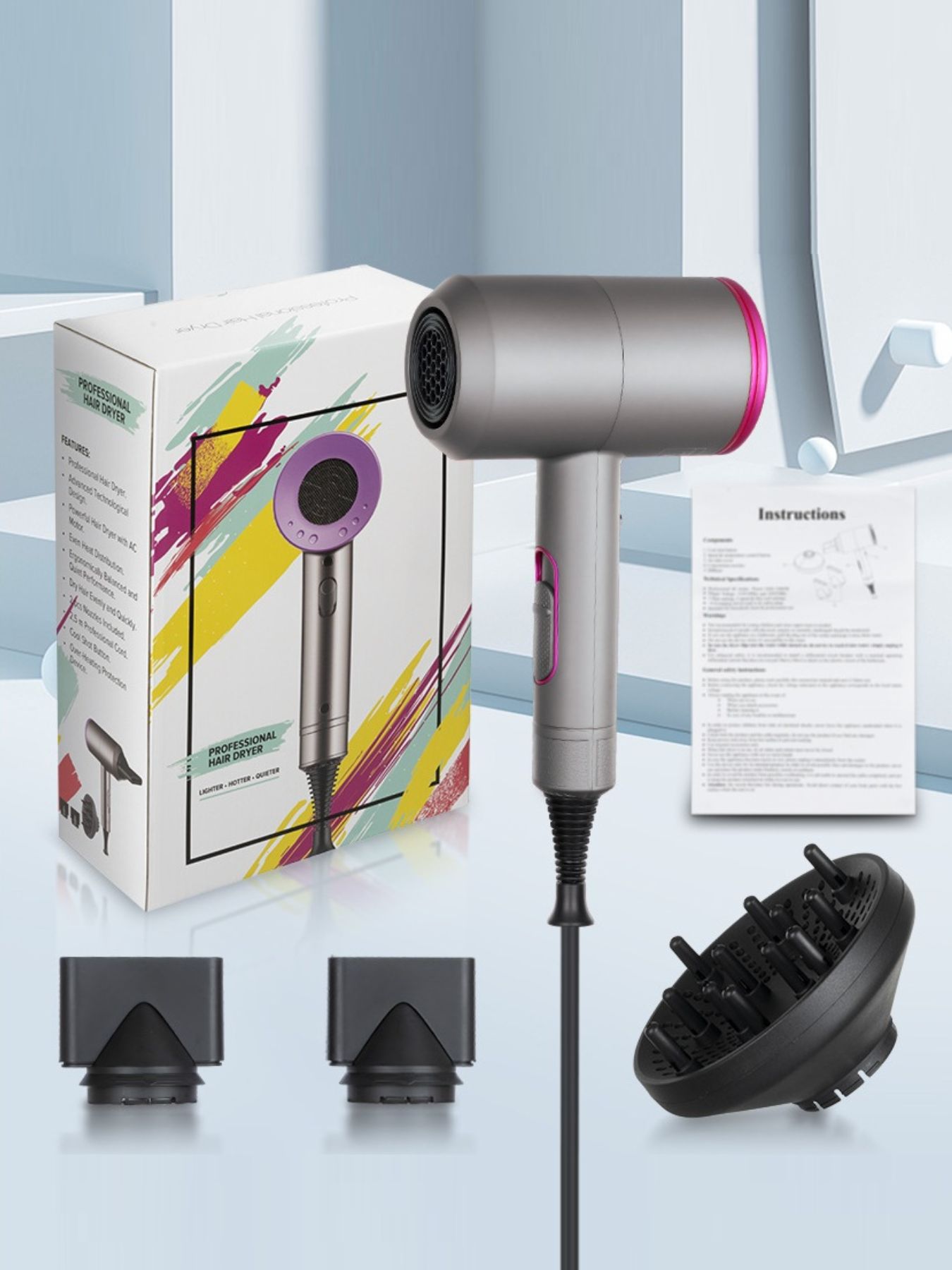 Negative Ion Fast Drying Household Hair Dryer