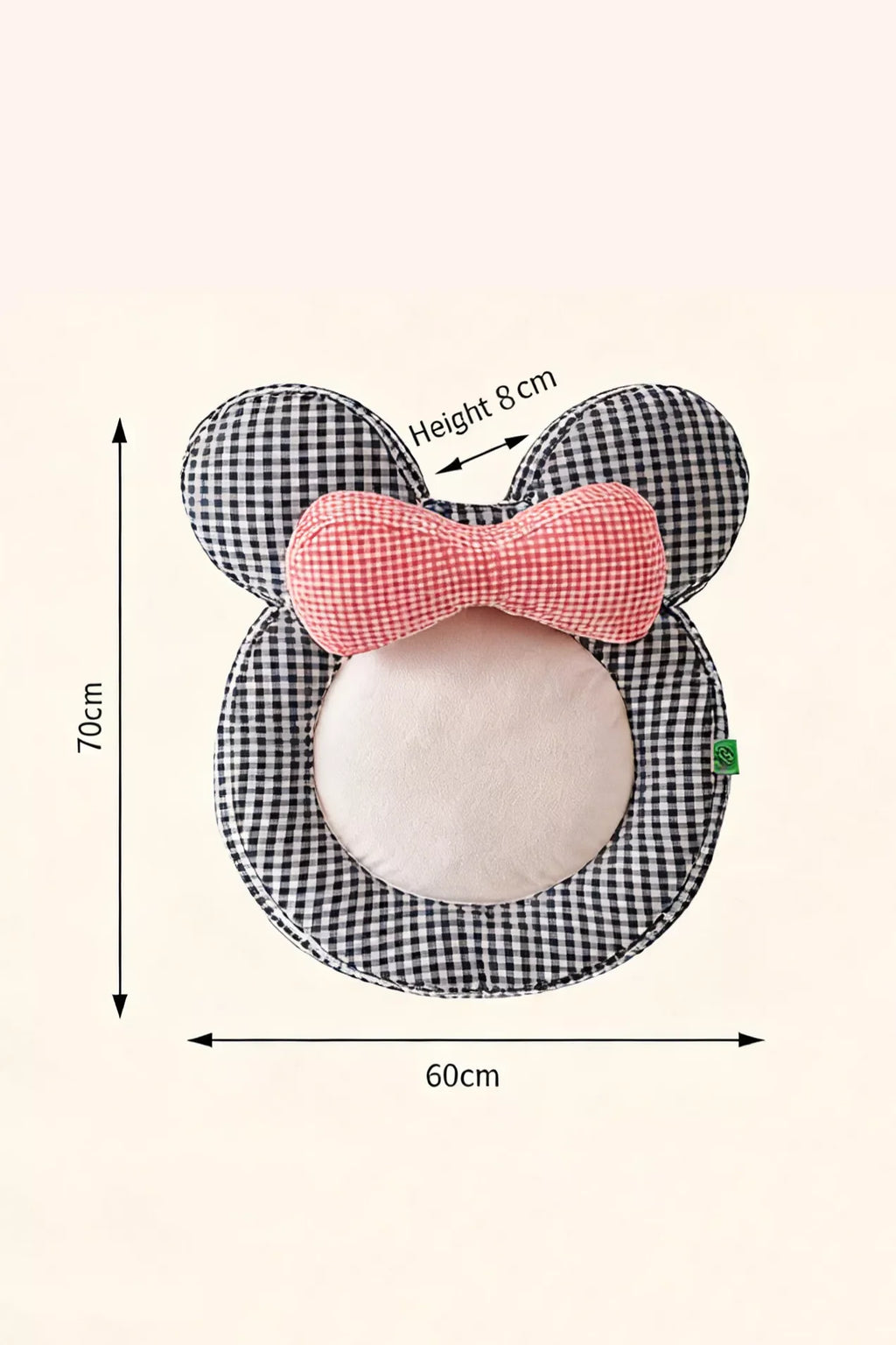 Cartoon Plaid Design Pet Mat with Bow