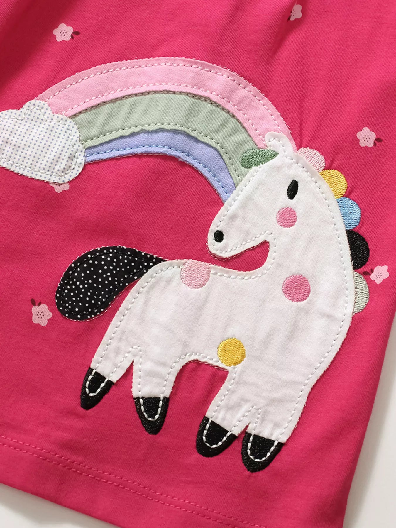 Children's Unicorn Rainbow Round Neck Casual Dress
