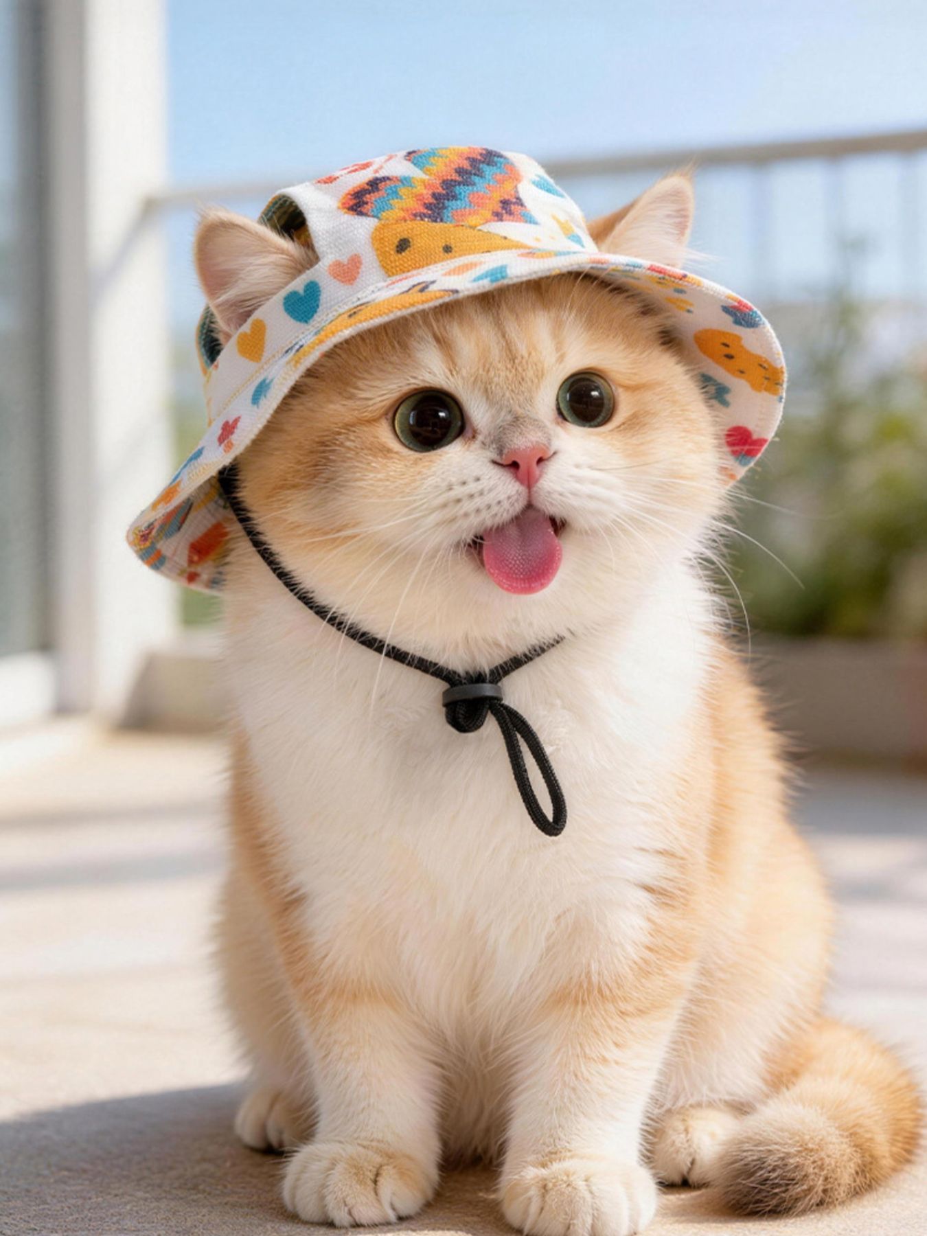 Adjustable Chin Strap Pet Bucket Hat