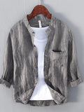 Men’s Casual Linen Three-Quarter Sleeve Shirt
