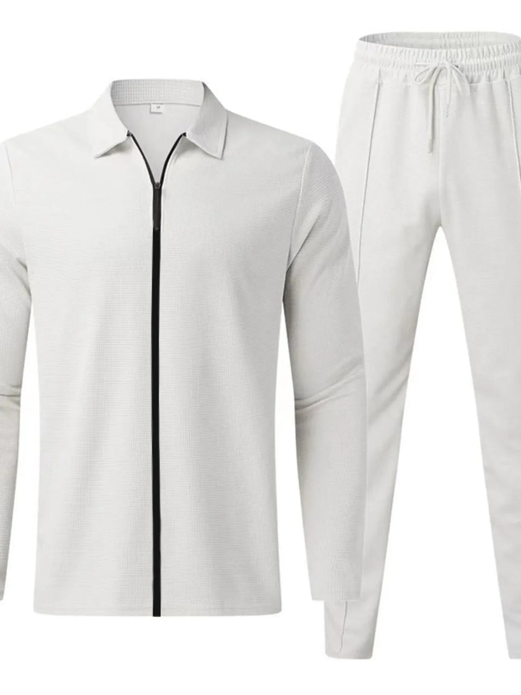 Men's Full Size Zip Up Top and Pants Set Plus Size