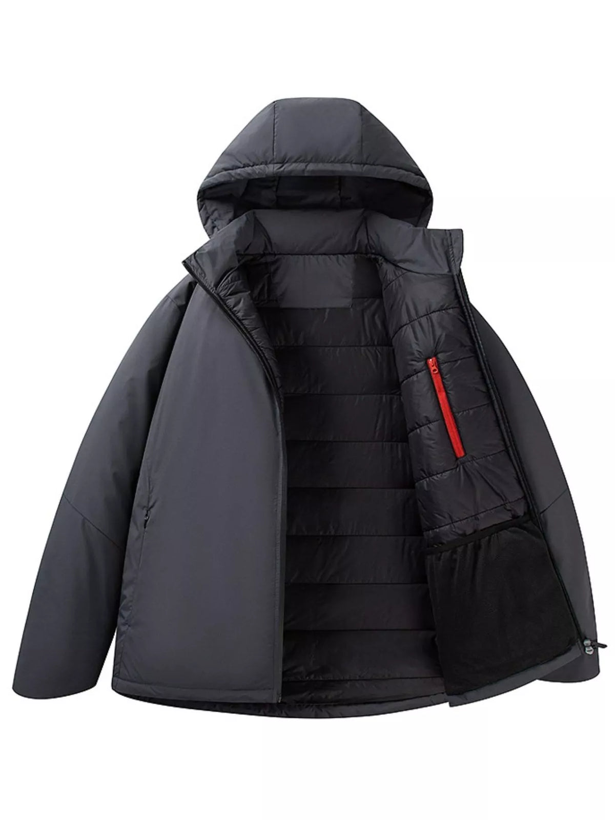 Men's Plus Size Zip Up Hooded Puffer Jacket