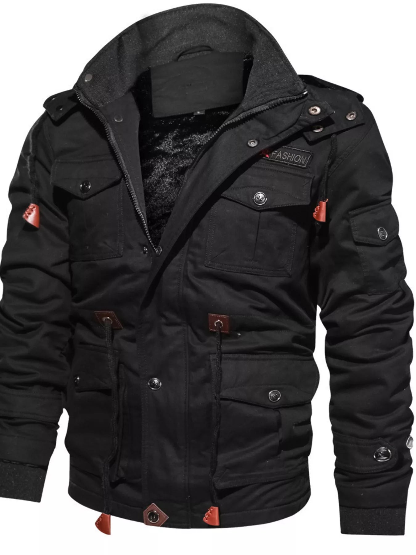 Men's Plus Size Fleece Lined Zip Up Jacket