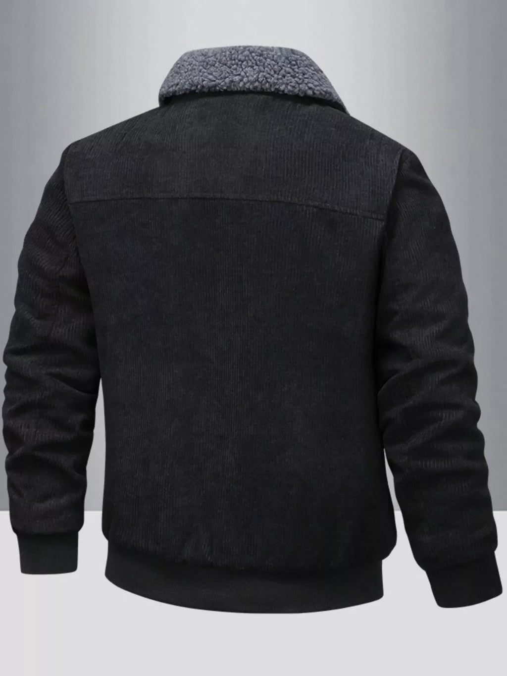 Men's Full Size Corduroy Sherpa Lined Winter Jacket Plus Size