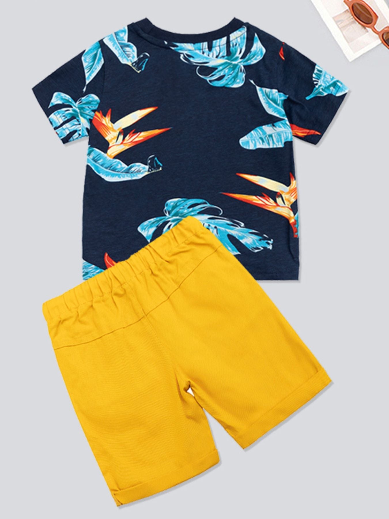 Children's Printed Short Sleeve Tee and Shorts Set
