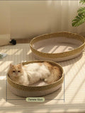 Woven Rattan Scratch-Resistant Cat Nest