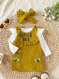 Children's Ribbed Bodysuit & Dress & Headband Set