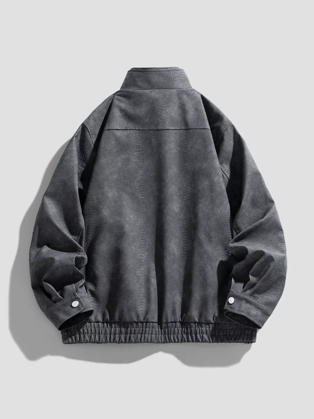Me's Plus Size Zip Up Casual Jacket