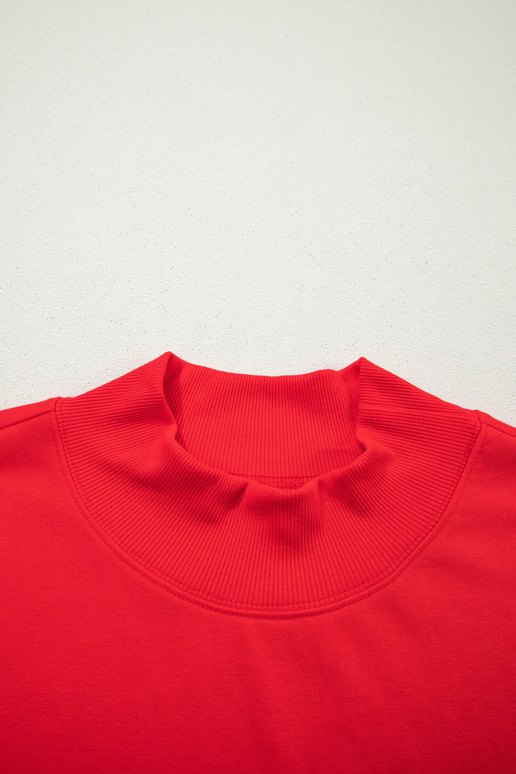Racing Red Solid Color High Neck Cap Sleeve Loose Top
