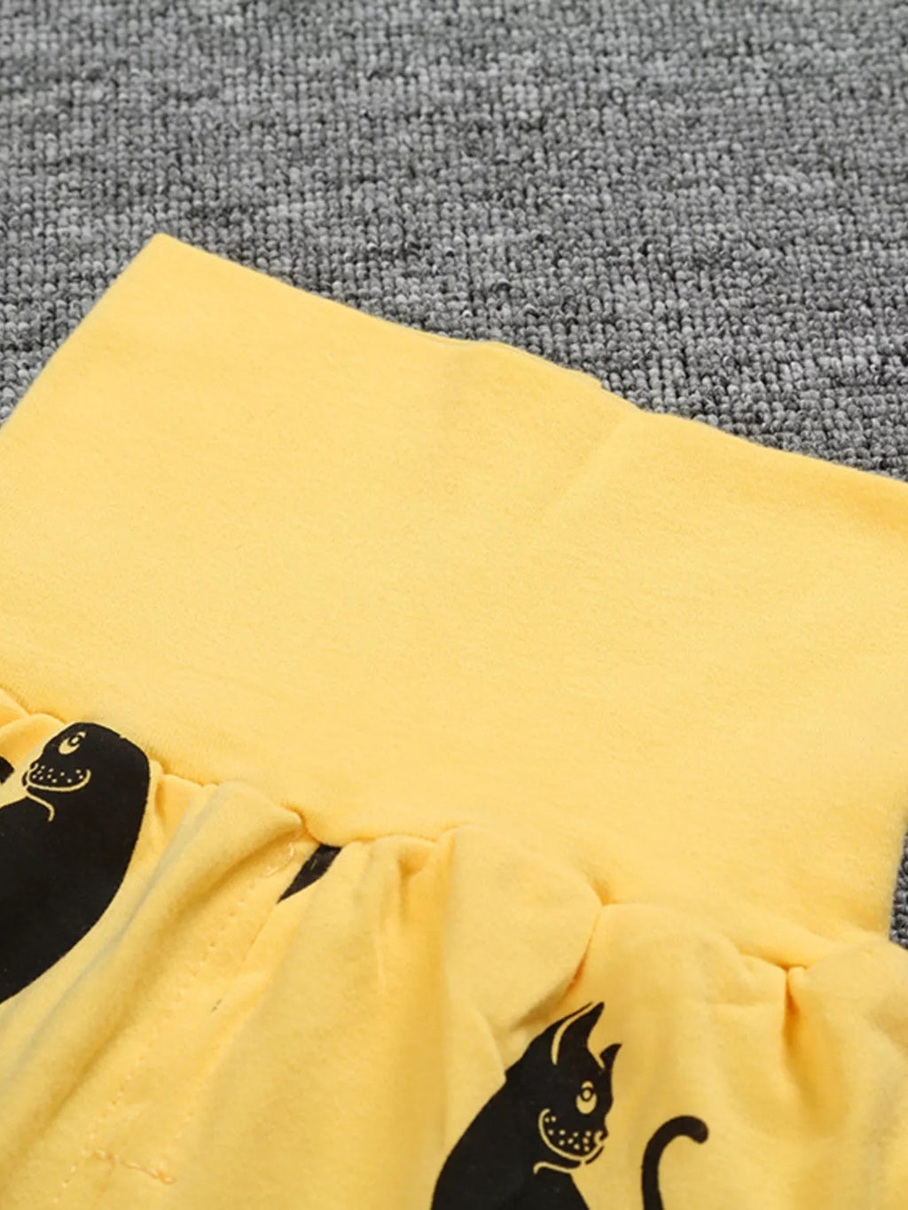 Children's Cute Cat Print Long Sleeve Top and Pants Set