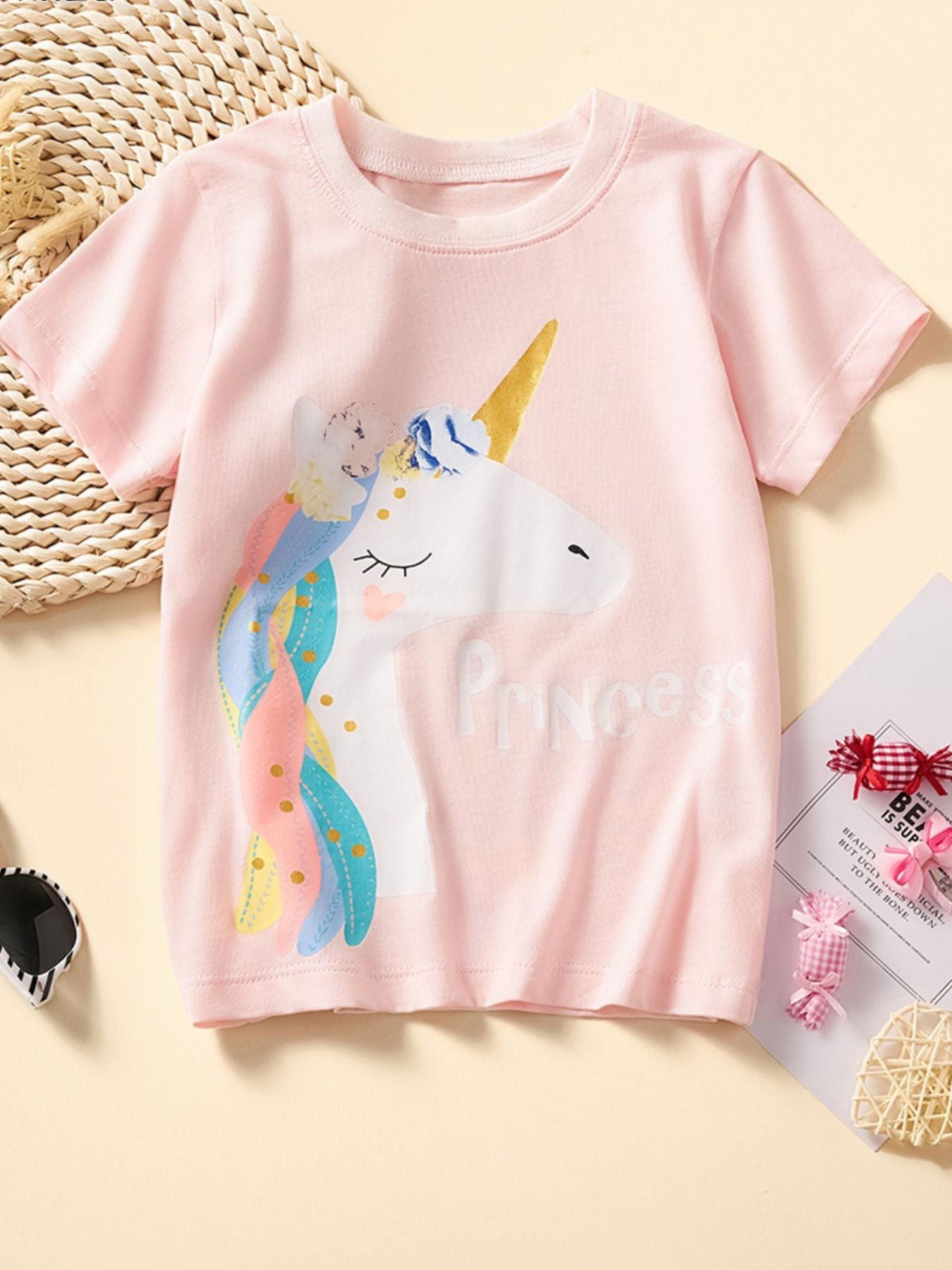 Children's Unicorn Graphic Short Sleeve T-Shirt