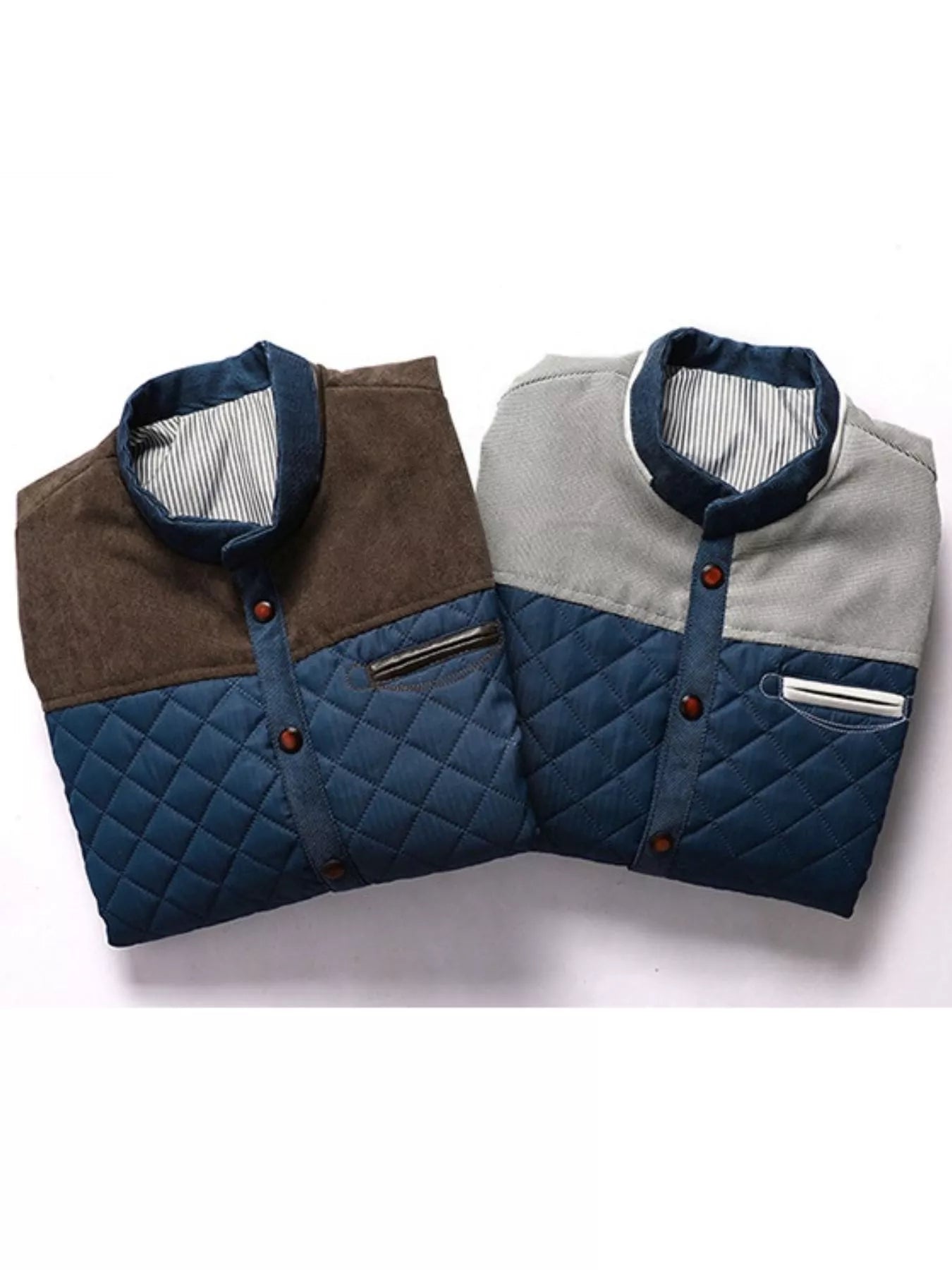 Men's Full Size Quilted Snap Down Jacket Plus Size