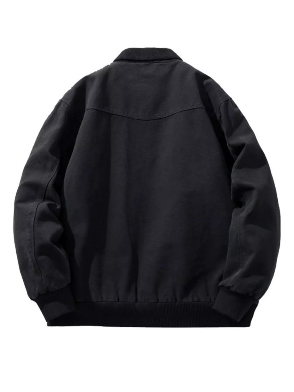 Men's Plus Size Corduroy Collar Zip-Up Jacket