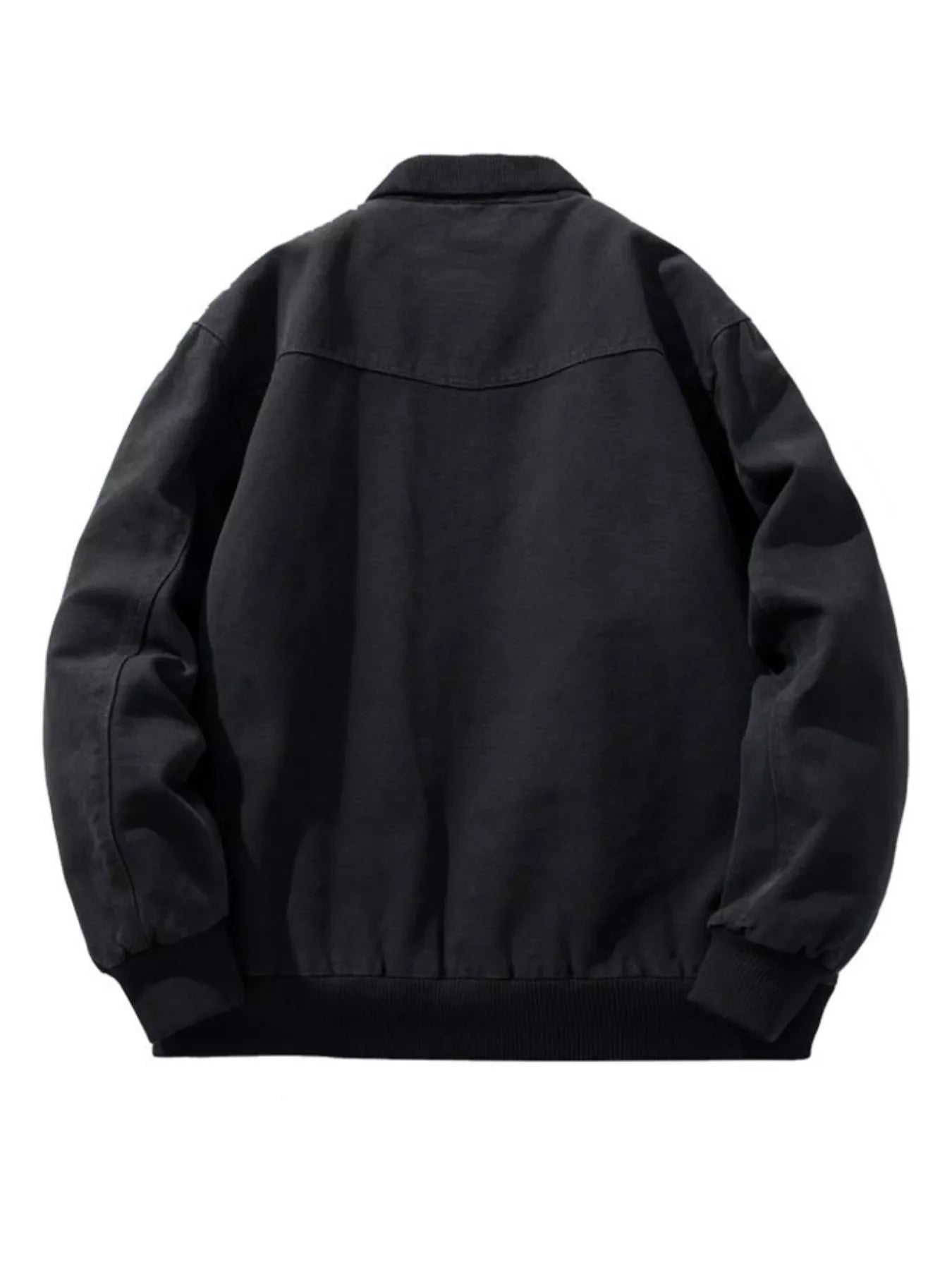 Men's Plus Size Corduroy Collar Zip-Up Jacket