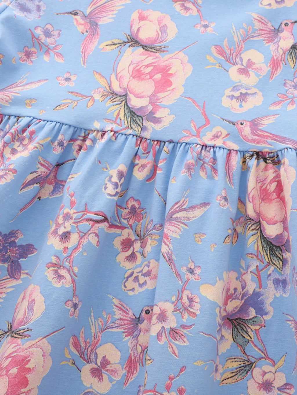 Children's Floral Print Short Sleeve Casual Dress