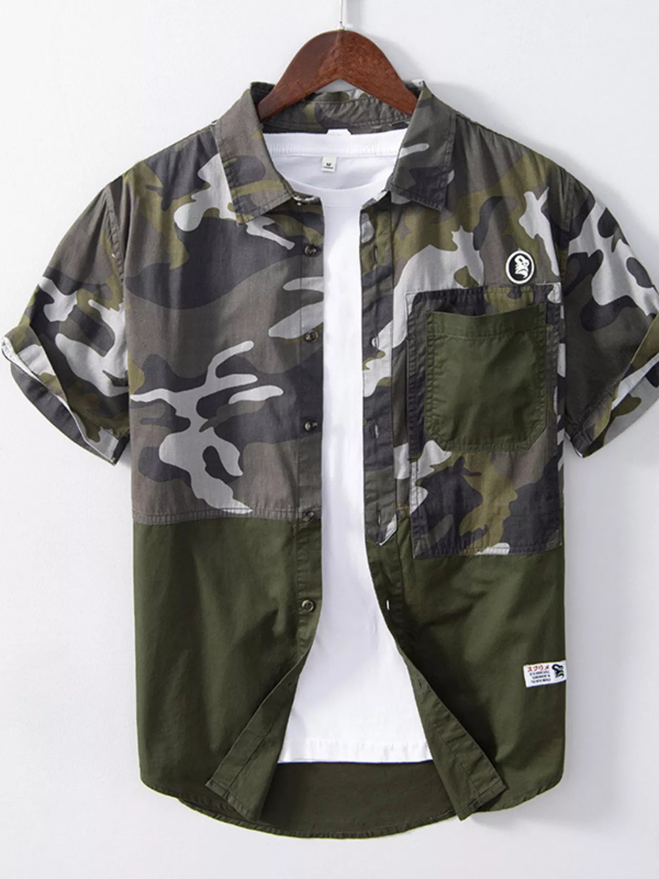 Men's Plus Size Casual Camouflage Short Sleeve Shirt
