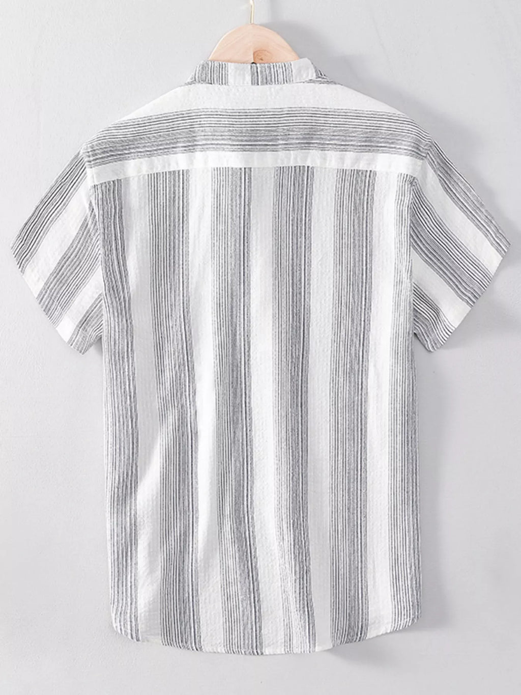 Men's Plus Size Striped Short Sleeve Blouse