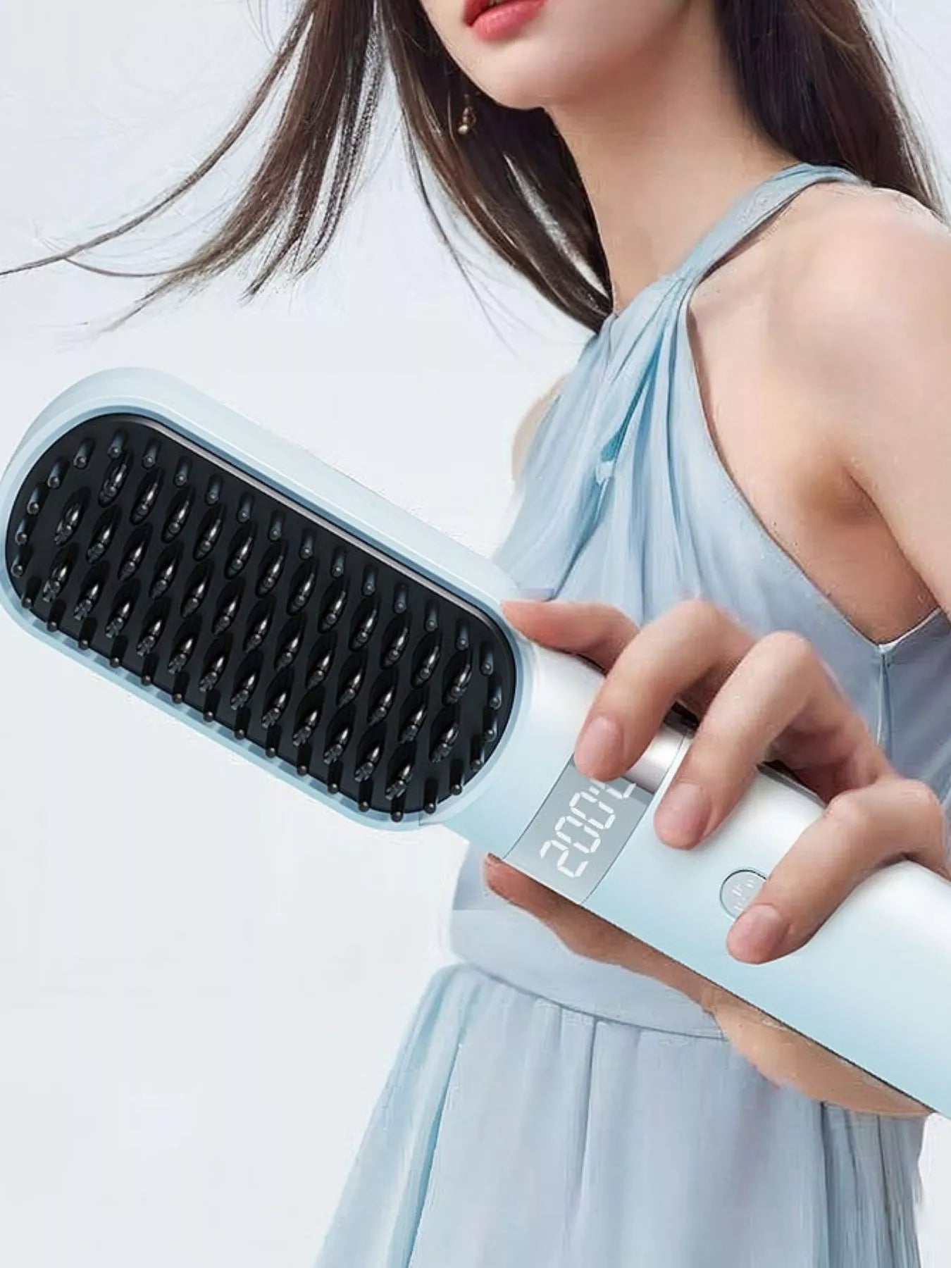 2-in-1 Portable Wireless Ionic Brush Straightener Comb