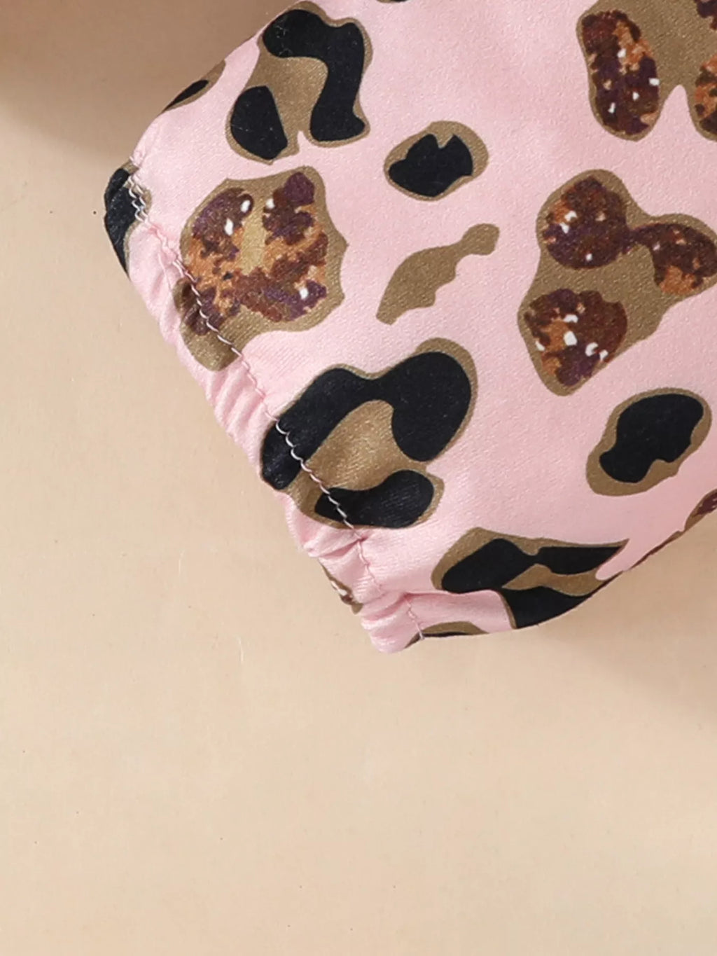 Children's Leopard Ruffled Bodysuit and Pants Set with Headband
