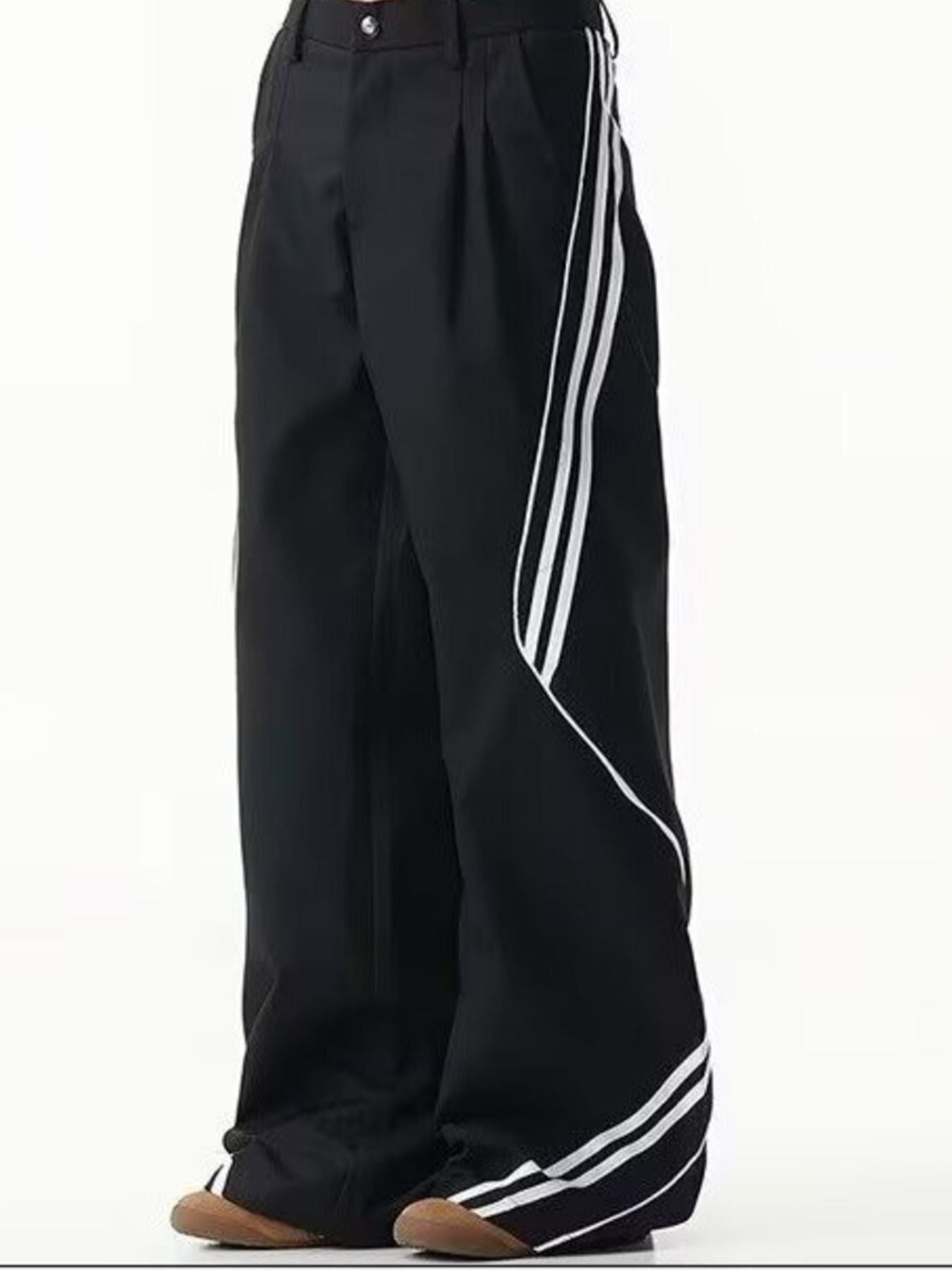 Men's Plus Size Striped Wide Leg Pants