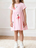 Children's Cute Cartoon Graphic Short Sleeve Dress