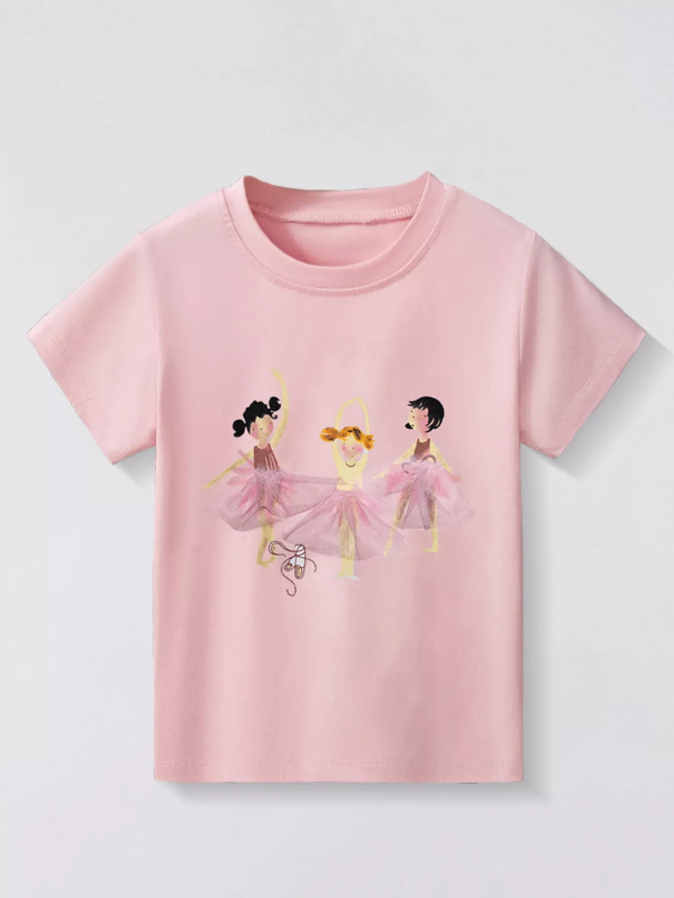 Children's Ballet Dancer Round Neck T-Shirt