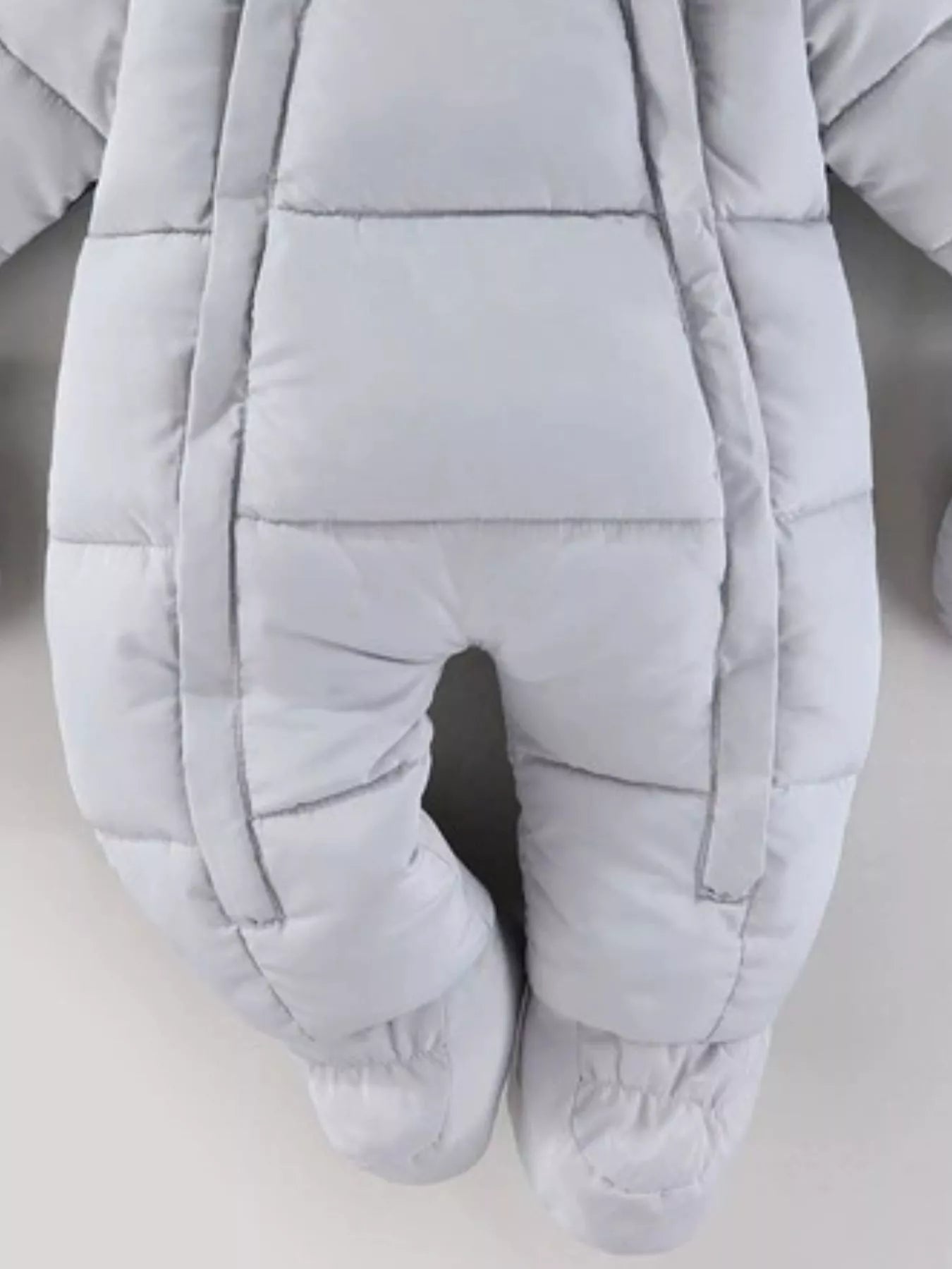 Children's Warm Padded One-Piece Snowsuit with Fur Hood