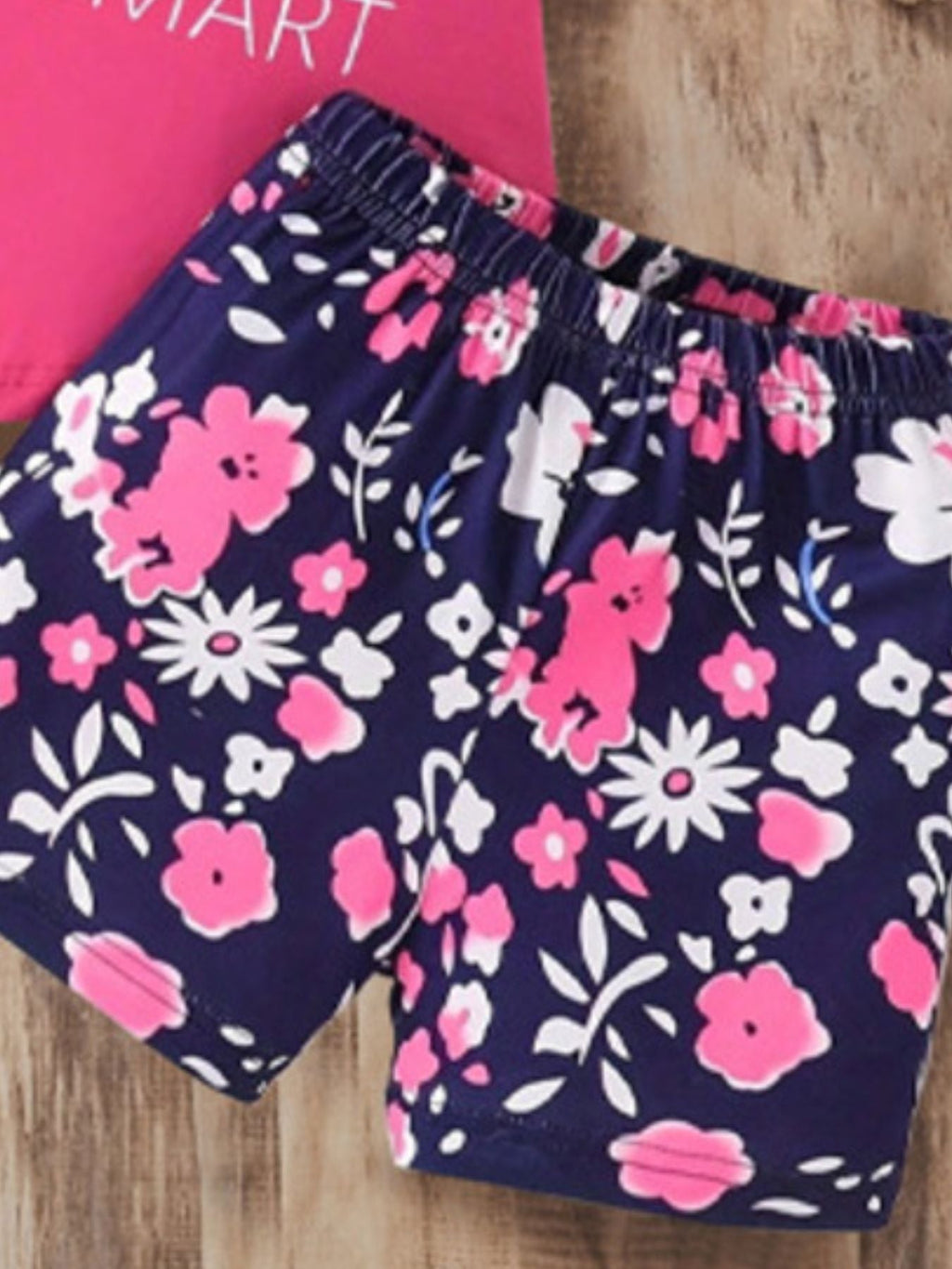 Children's Short Sleeve Tee and Floral Shorts Set